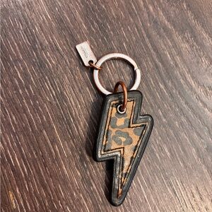 Leopard Print Lightning Bolt Keychain